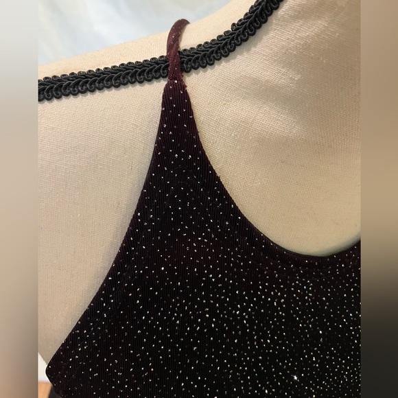 Vintage Y2K Gunne Saxe/Jessica McClintock  black shimmery open beaded back dress - Picture 7 of 9